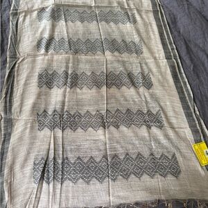 Beige jute silk Patterned Scarf stole dupatta scarf